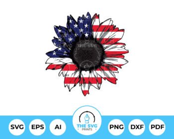 4th of July Sunflower Sublimation SVG - The SVG Prints