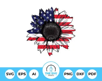 4th of July Sunflower Sublimation SVG - The SVG Prints