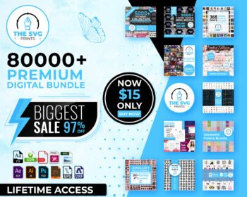 80000 Premium Digital Mega Bundle - The SVG Prints