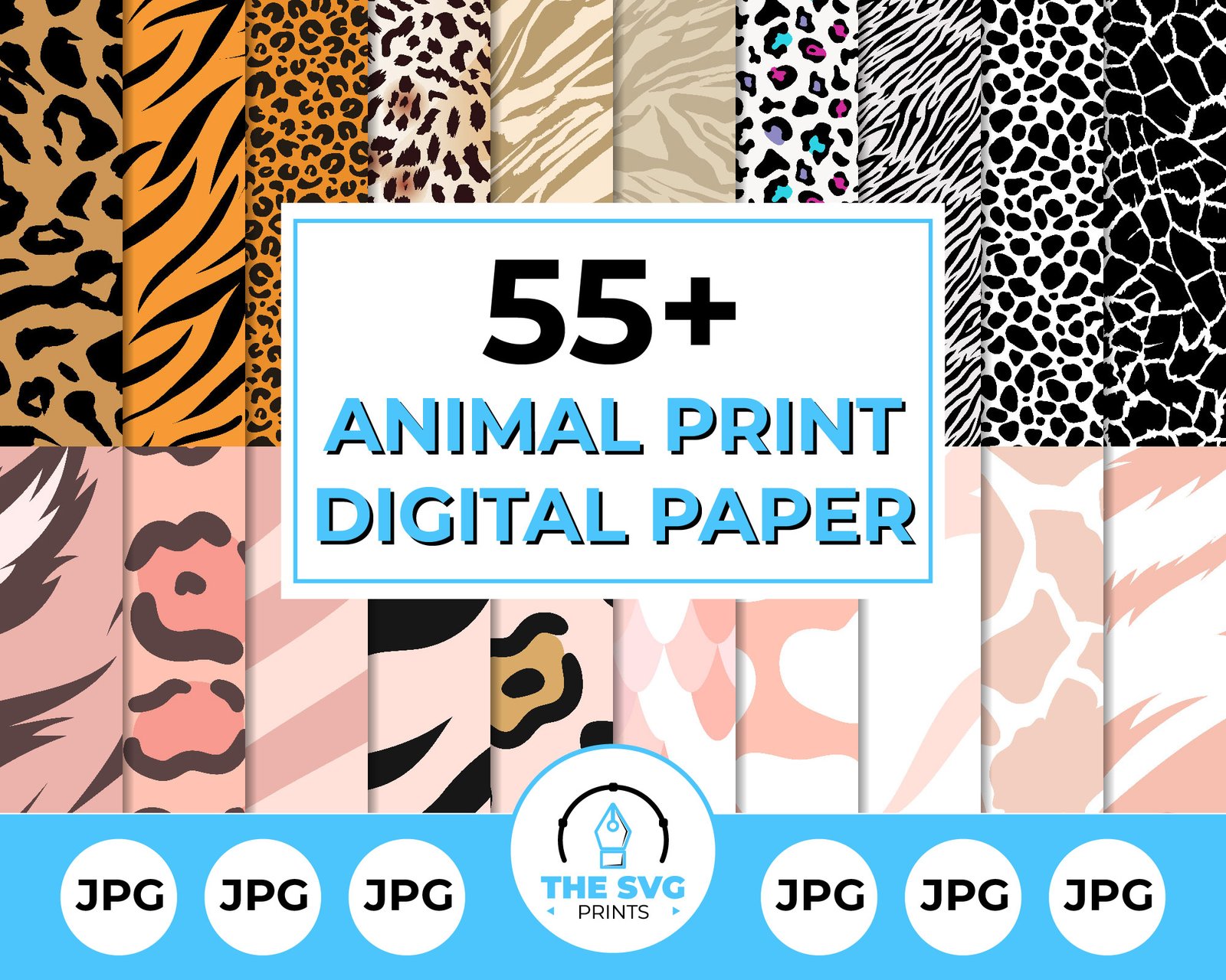 Animal Print Digital Paper Bundle - The SVG Prints Animal Print Digital Paper Bundle - The SVG Prints