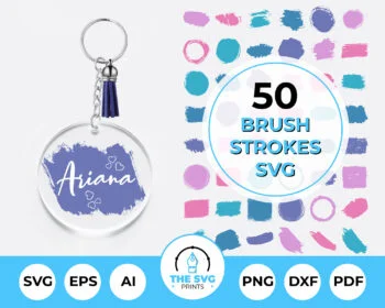 Brushstroke Keychain SVG Bundle - The SVG Prints