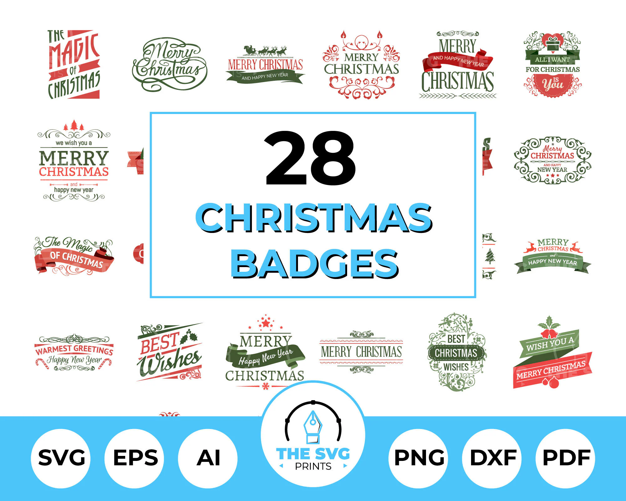 Christmas Badges SVG Bundle - The SVG Prints Christmas Badges SVG Bundle - The SVG Prints