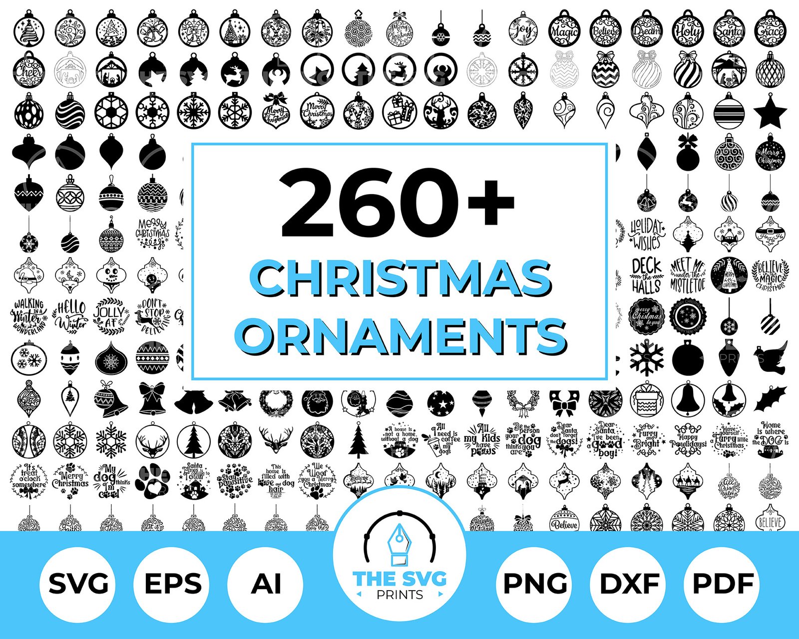 Christmas Ornaments SVG Mega Bundle - The SVG Prints Christmas Ornaments SVG Mega Bundle - The SVG Prints