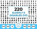 Elderly Disabled Silhouette SVG Bundle-The SVG Prints