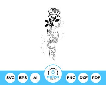 Gothic Hand Rose SVG - The SVG Prints