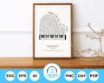 Grand Piano Shaped Lyrics - The SVG Prints