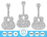Personalised Guitar Shaped Lyrics SVG – The SVG Prints