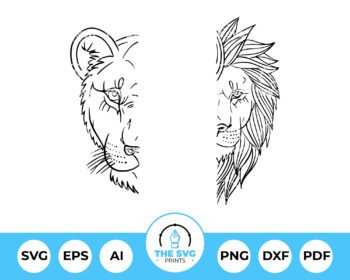 Lion And Lioness SVG - The SVG Prints