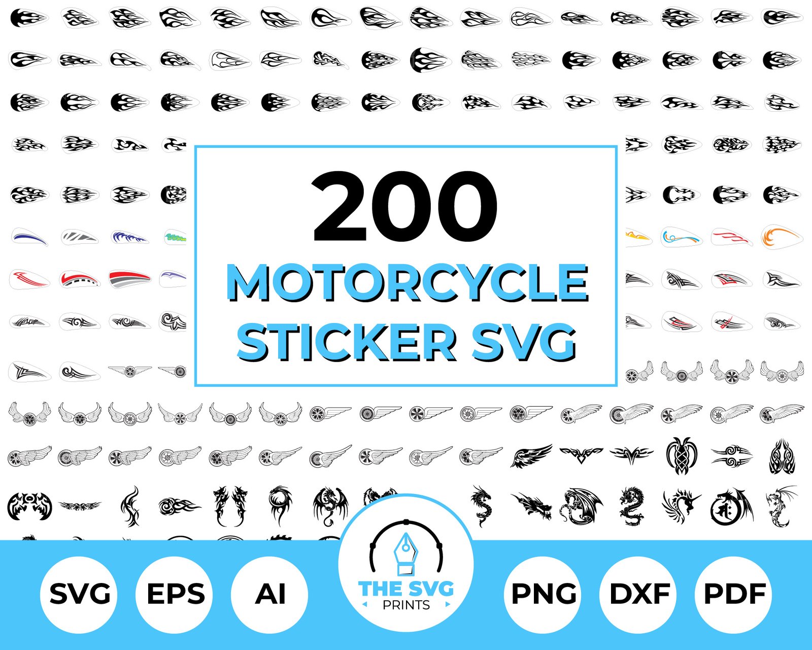 Motorcycle Sticker SVG Bundle -The SVG Prints Motorcycle Sticker SVG Bundle -The SVG Prints