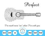 Personalised Guitar Shaped Lyrics SVG - The SVG Prints