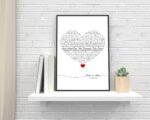 Heart Shaped Personalized Lyrics With Highlighted Line – The SVG Prints