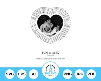 Personalized Spiral Heart Song Lyrics Wall Art - The SVG Prints