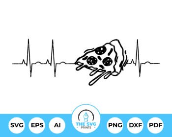 Pizza Slice Heartbeat SVG - The SVG Prints