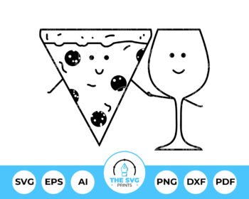 Pizza Slice Wine Glass SVG - The SVG Prints