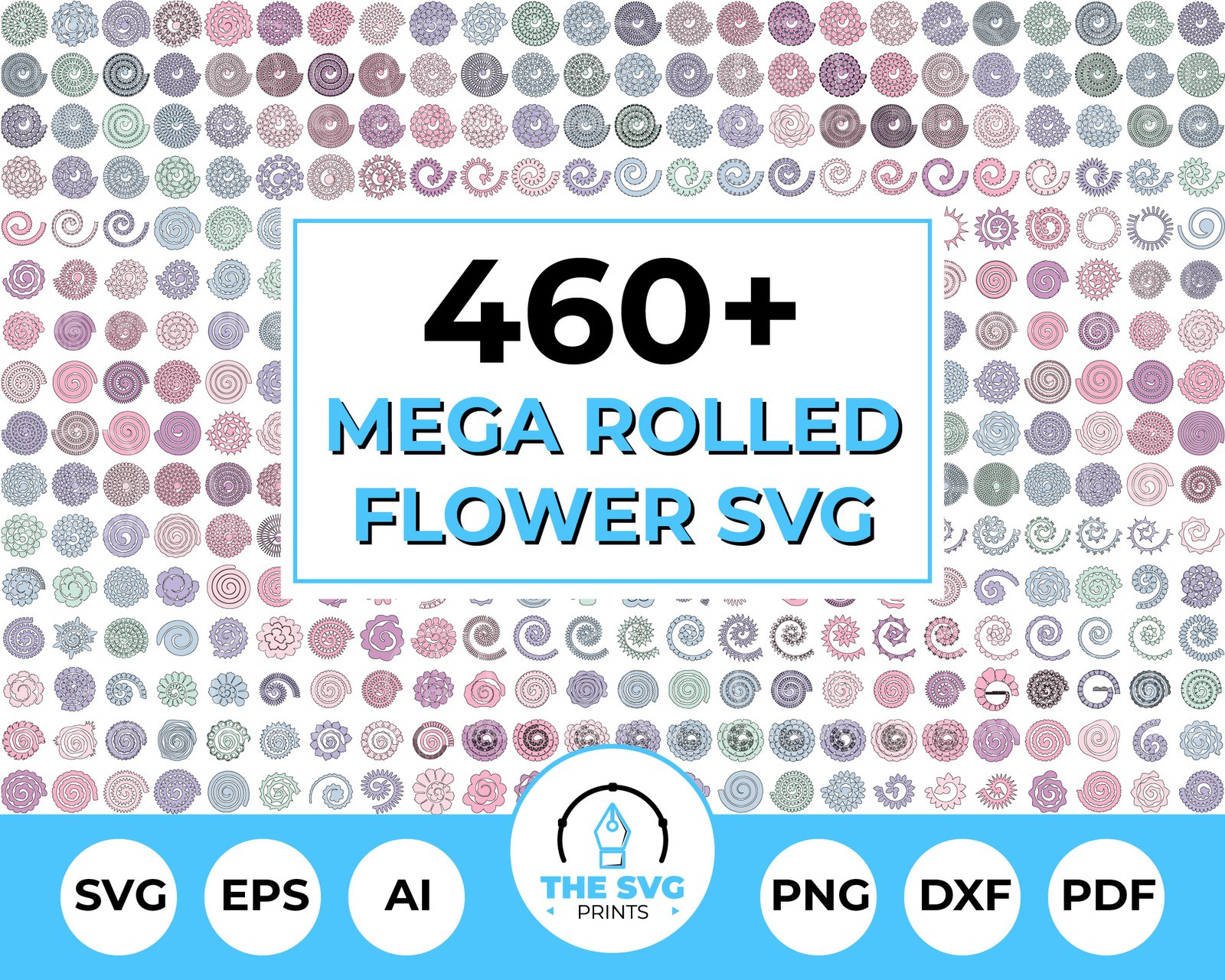 Rolled Flower SVG Mega Bundle-The SVG Prints Rolled Flower SVG Mega Bundle-The SVG Prints