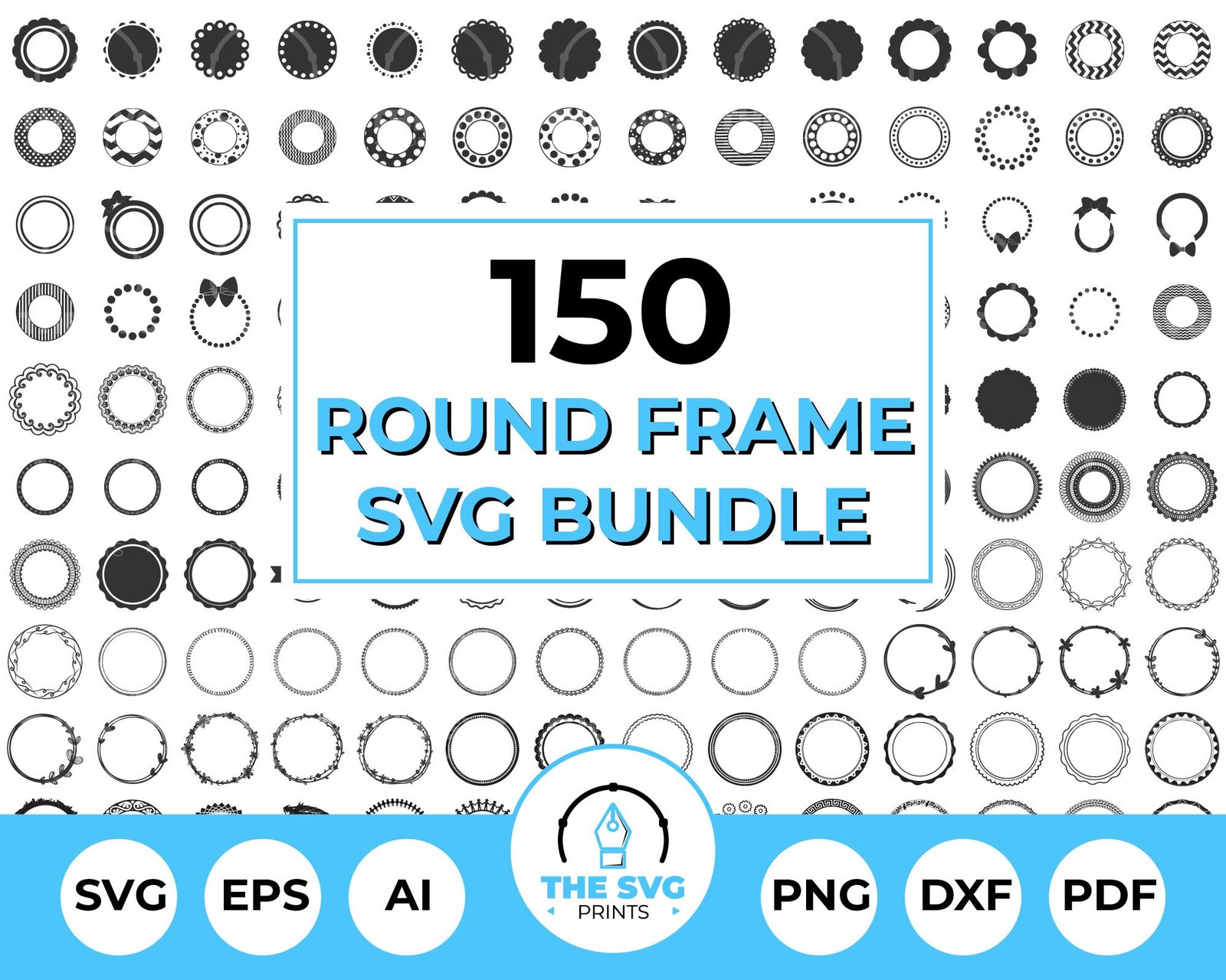 Round Frame SVG Bundle - The SVG Prints Round Frame SVG Bundle - The SVG Prints