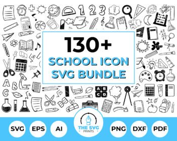 School Icon SVG Bundle-The SVG Prints