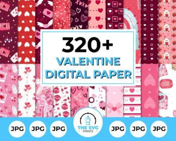 Valentine Day Digital Paper - The SVG Prints