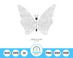 Butterfly Shaped Personalized Lyrics-The SVG Prints