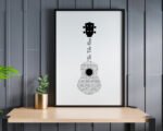 Personalised Ukelele Shaped Lyrics With Title SVG