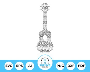 Personalised Ukelele Shaped Lyrics - The SVG Prints