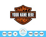 Personalized Happy Birthday Harley Davidson Logo - The SVG Prints