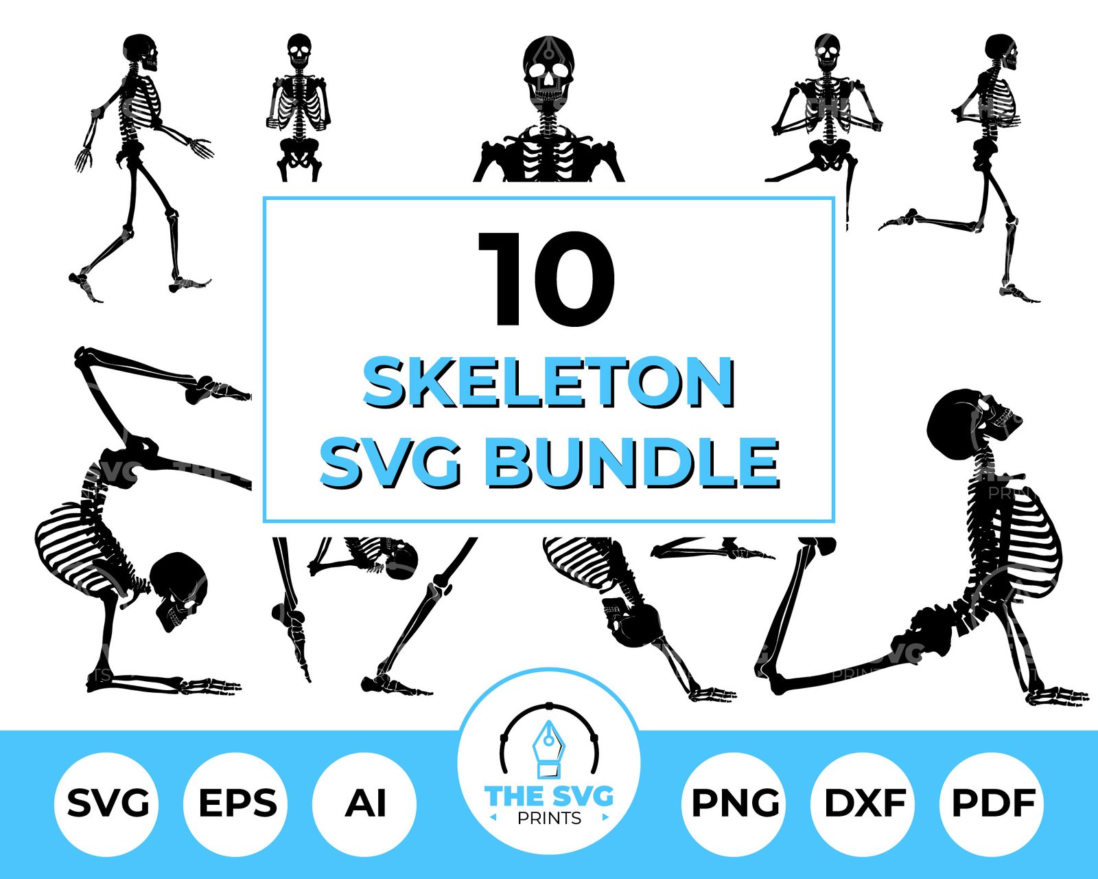 Skeleton Yoga SVG BundleTheSVGPrints Skeleton Yoga SVG Bundle-TheSVGPrints