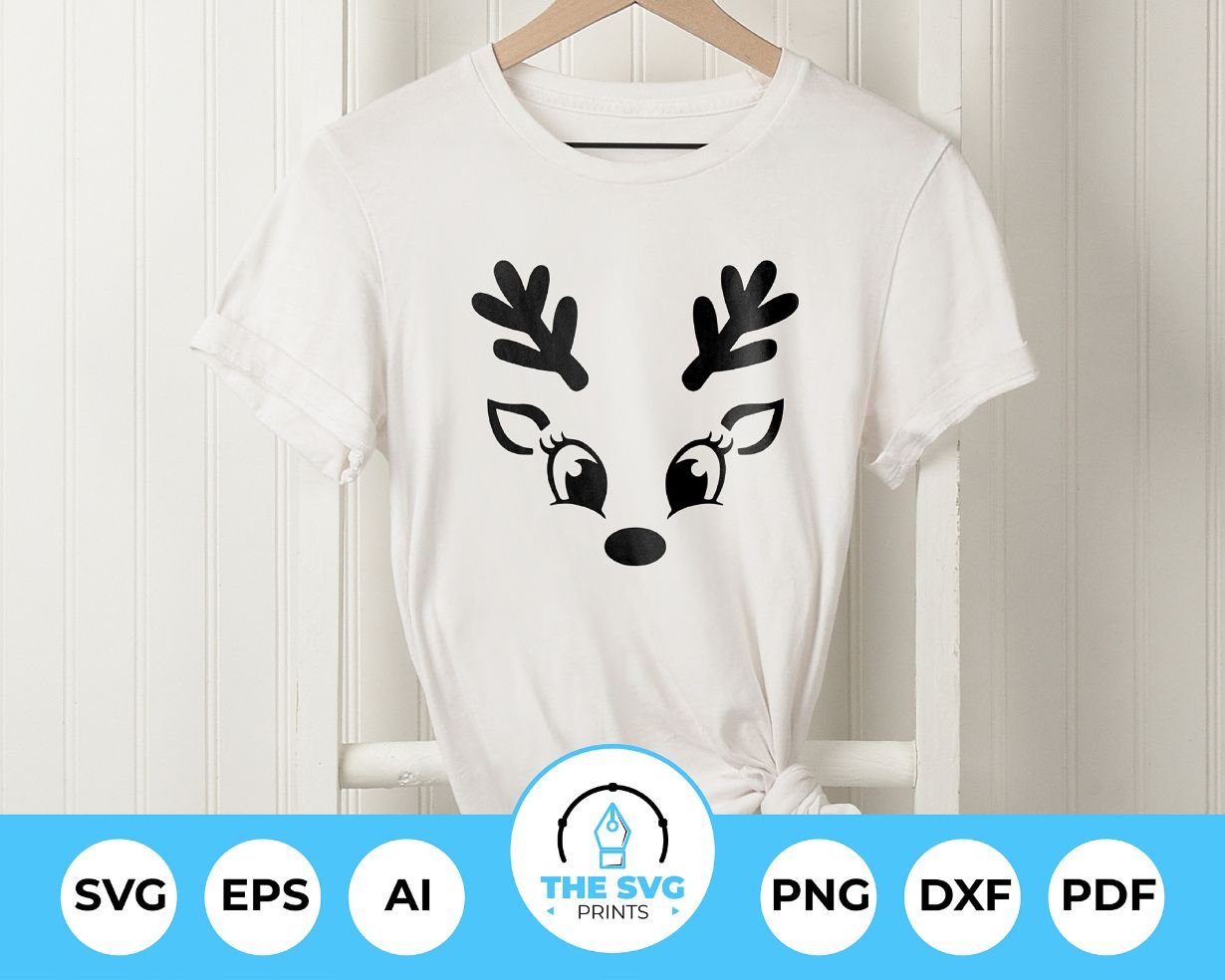 Reindeer Tshirt SVG For Christmas - The SVG Prints Reindeer Tshirt SVG For Christmas - The SVG Prints