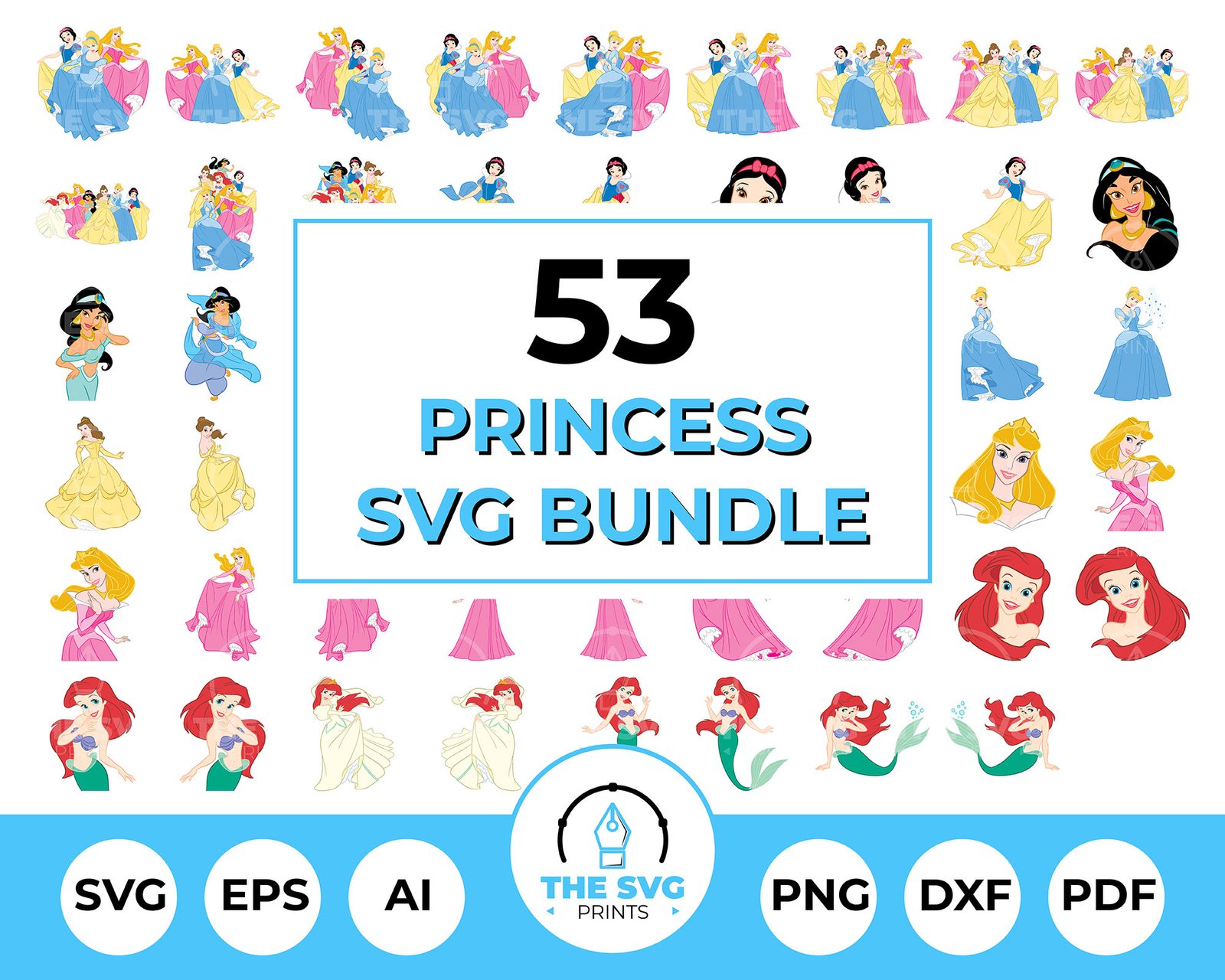 Disney Princess SVG Bundle - The SVG Prints Disney Princess SVG Bundle - The SVG Prints
