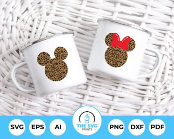Leopard Print Mickey Minnie SVG - The SVG Prints