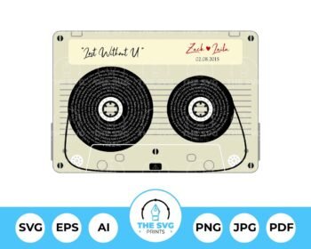 Custom Cassette Tape Lyrics SVG