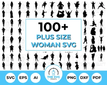 Beautiful Plus Size Woman Silhouette Bundle - The SVG Prints