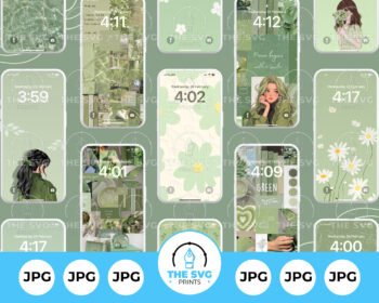 Green Aesthetic Wallpaper for iPhone - The SVG Prints