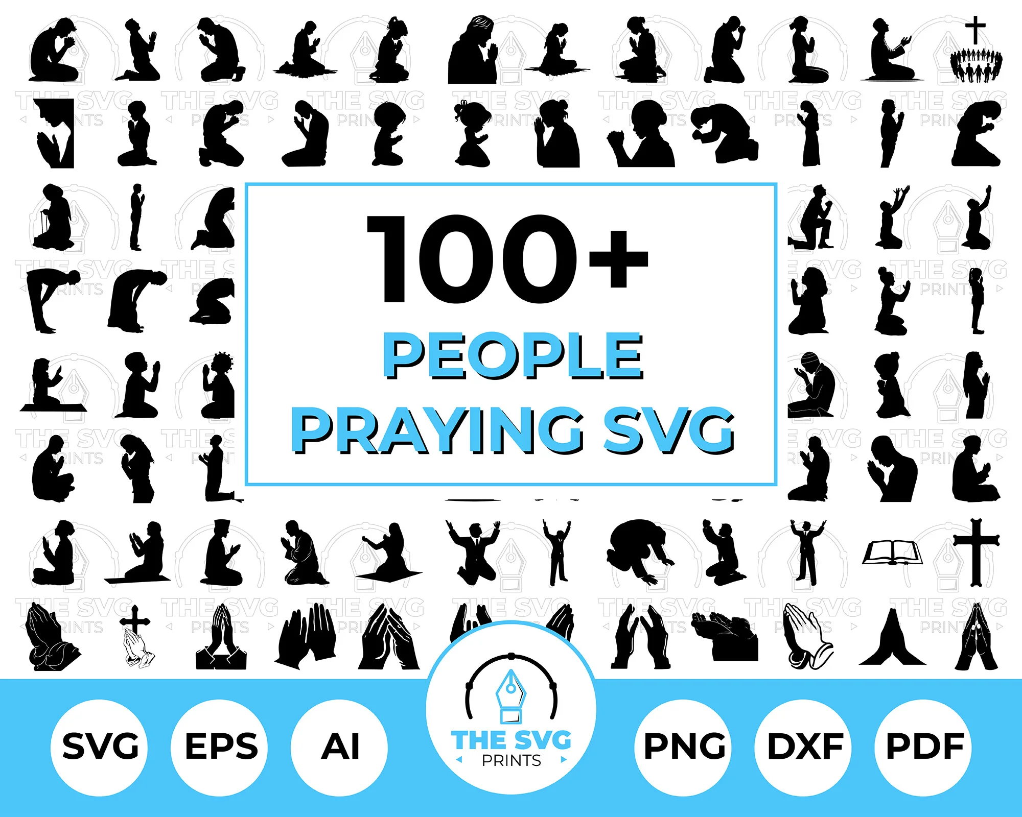 People Praying Silhouette SVG Bundle - The SVG Prints People Praying Silhouette SVG Bundle - The SVG Prints