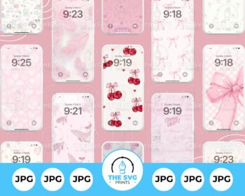Pink Wallpapers JPG Bundle for iPhone - The SVG Prints